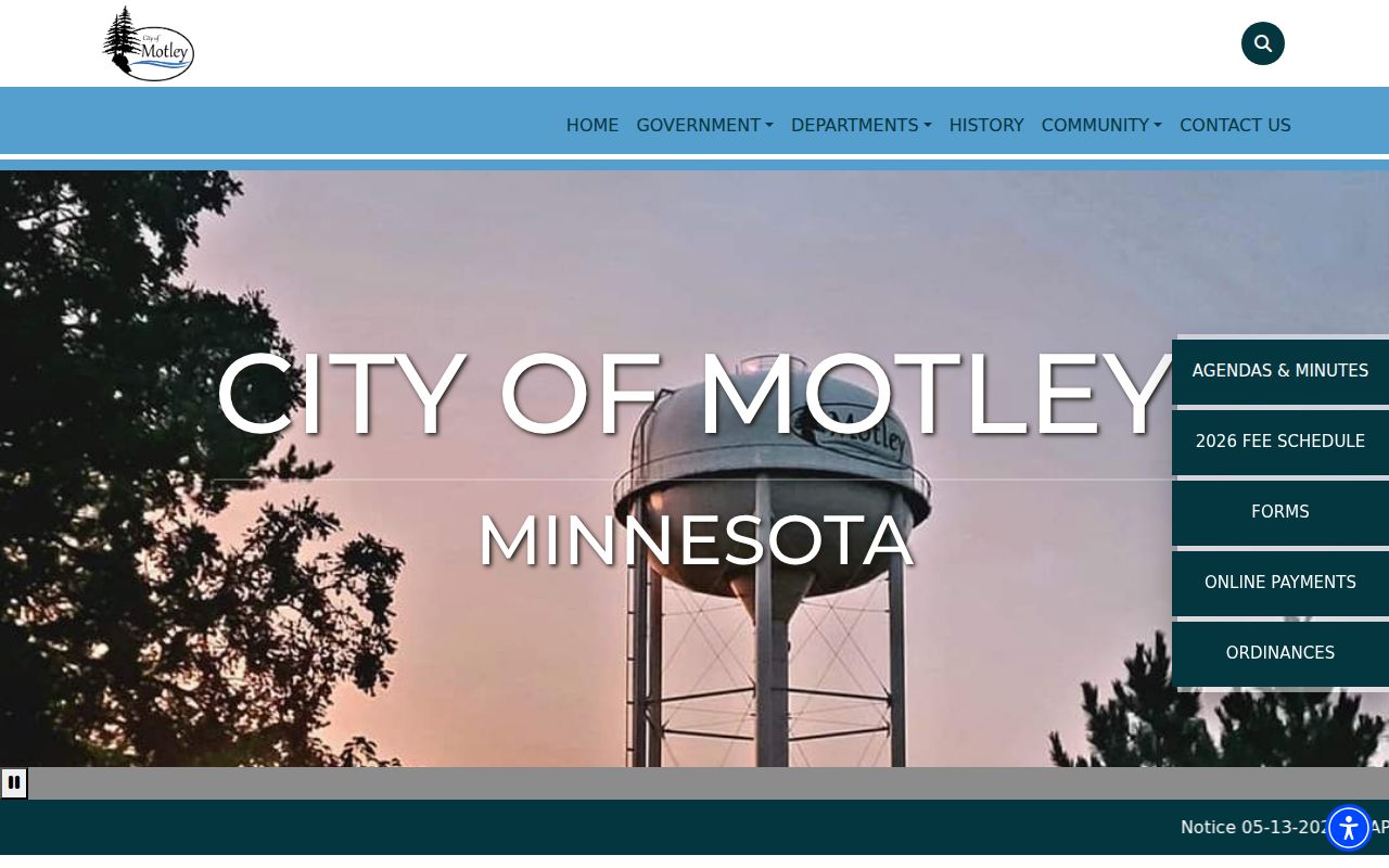 Morrison County Motley court records reference image from the official City of Motley website