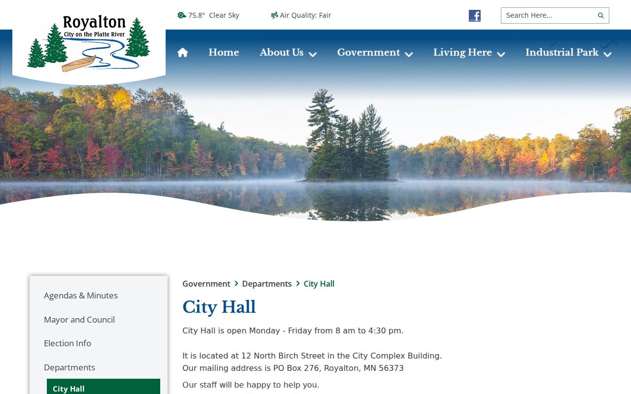 Morrison County Royalton court records City Complex and City Hall contact page