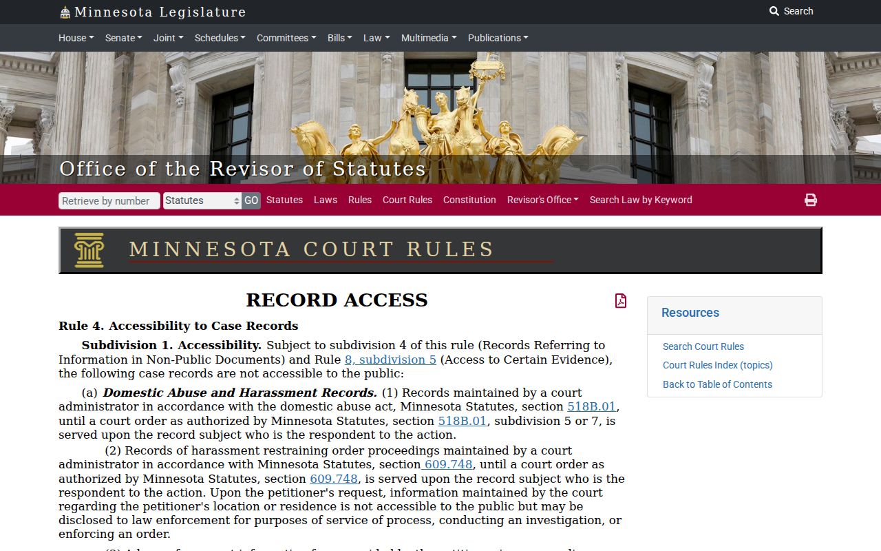Morrison County civil court docket Minnesota Rule 4 public access page